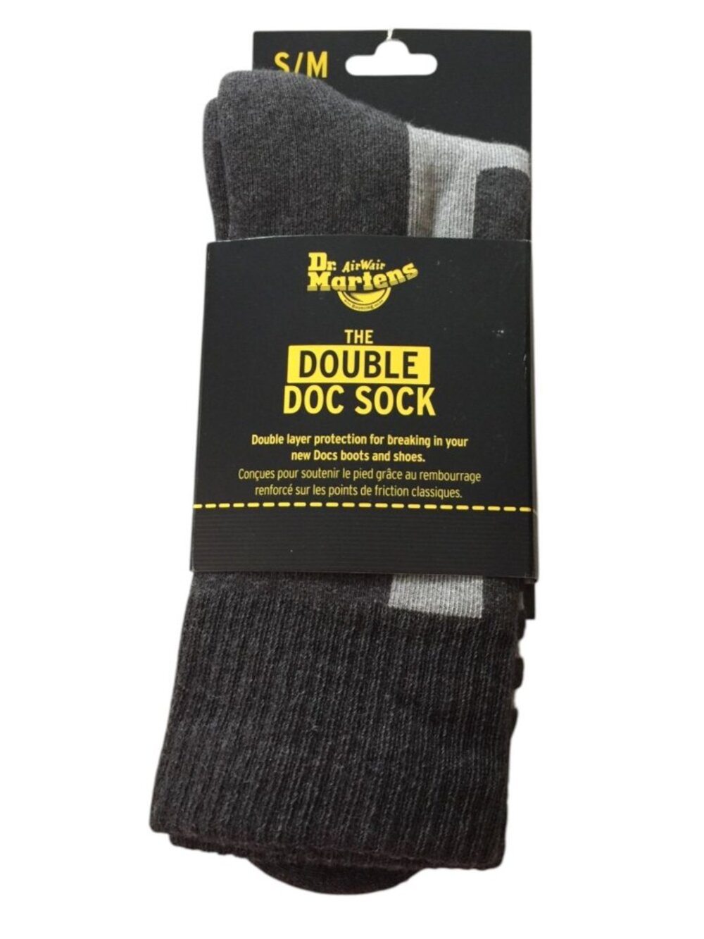 Dr Martens Air Wair The Double Doc Sock S/M Charcoal Crew Sock Size 3-8